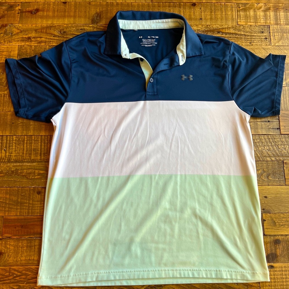 Mens Under Armour Team Armour Golf Polo Tri-Color Size XL